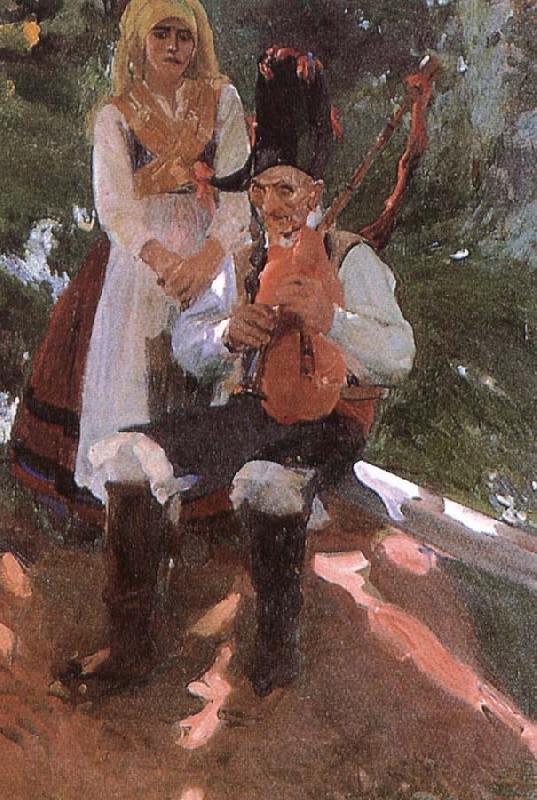 Joaquin Sorolla Piccolo hair people Norge oil painting art